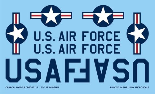 Caracal CD72022 1:72 Lockheed EC-121 Warning Star Part 2 Decals