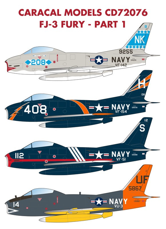 Caracal Models CD72076 1:72 North-American FJ-3 Fury US Navy