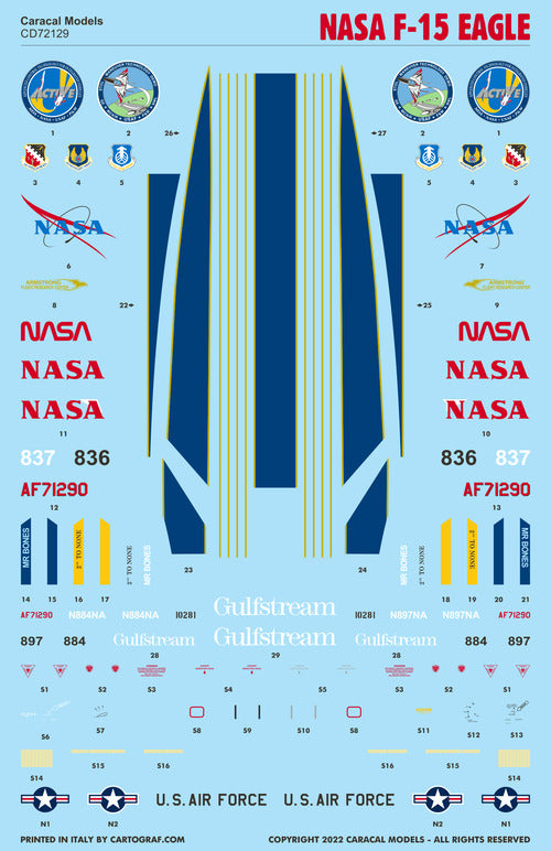 Caracal Models CD72129 1:72 NASA McDonnell F-15 Eagle