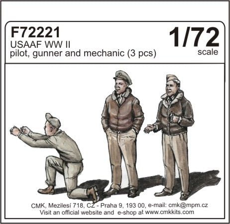 CMK/Czech Master Kits CMF72221 1:72 3 x USAAF WWII pilot, gunner and mechanic