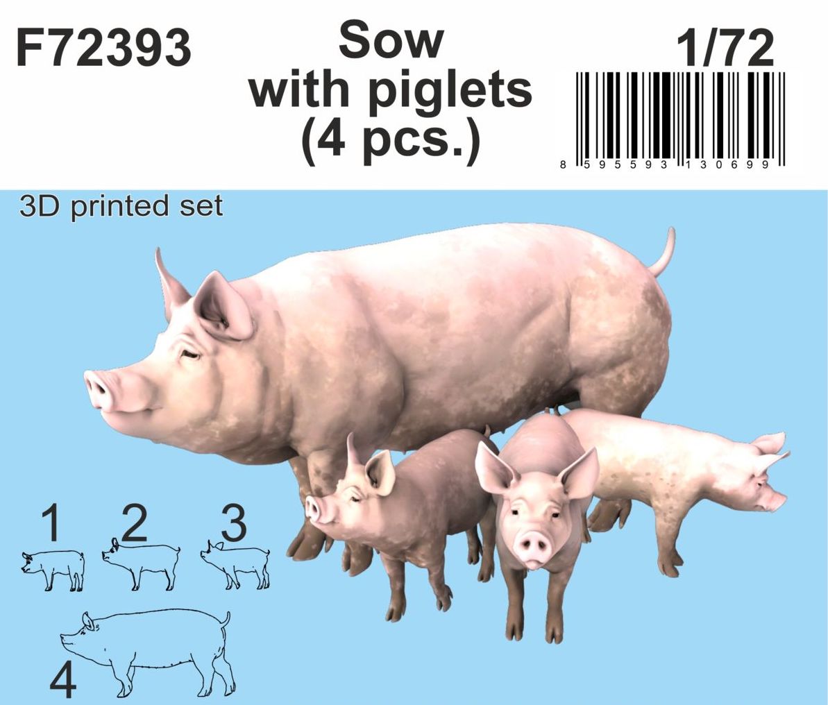 CMK/Czech Master Kits CMF72393 1:72 Sow and piglets Very nicely
