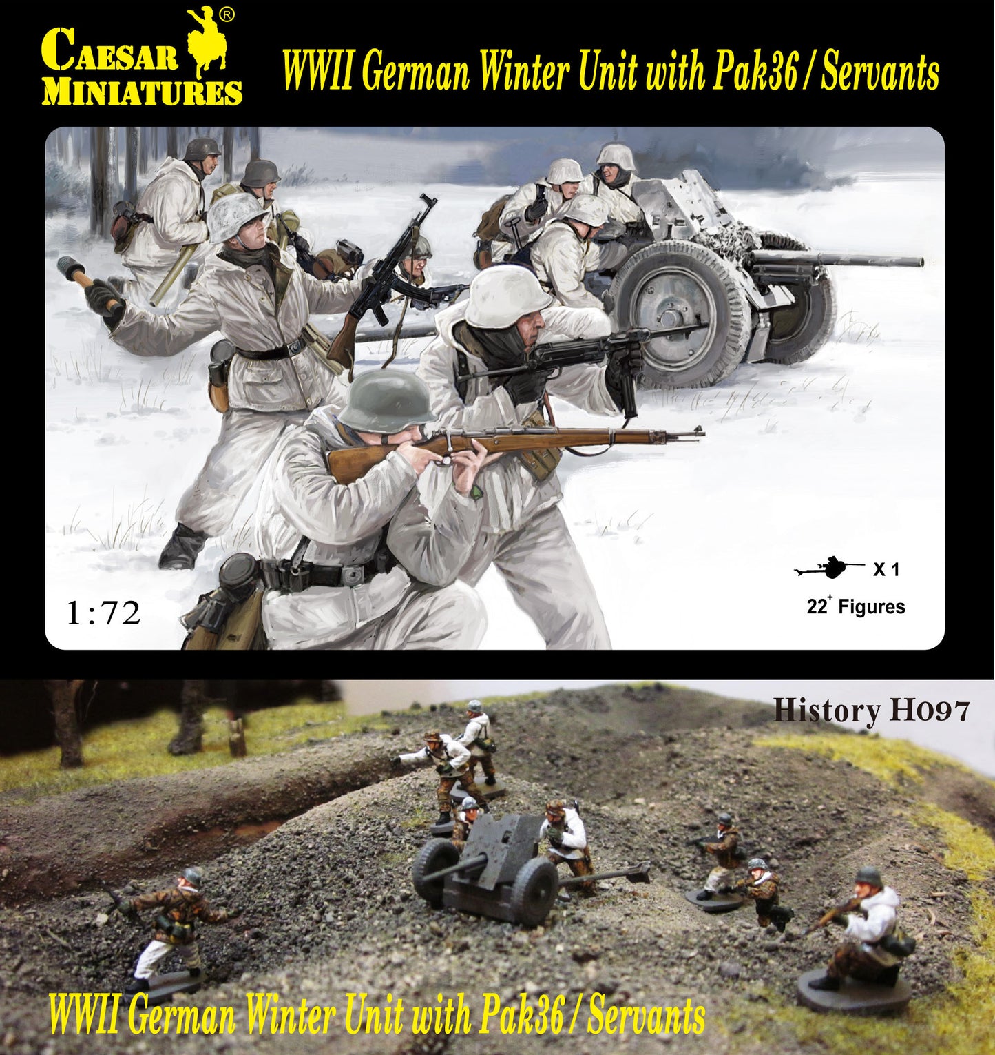 Caesar Miniatures CMH097 1:72 WWII German Winter Unit with Pak-36 and crew