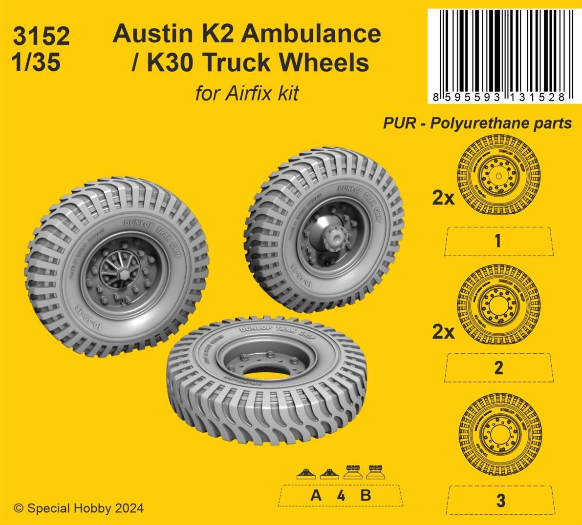 CMK/Czech Master Kits CMK3152 1:35 Austin K2/Y Ambulance / K30 Truck Wheels