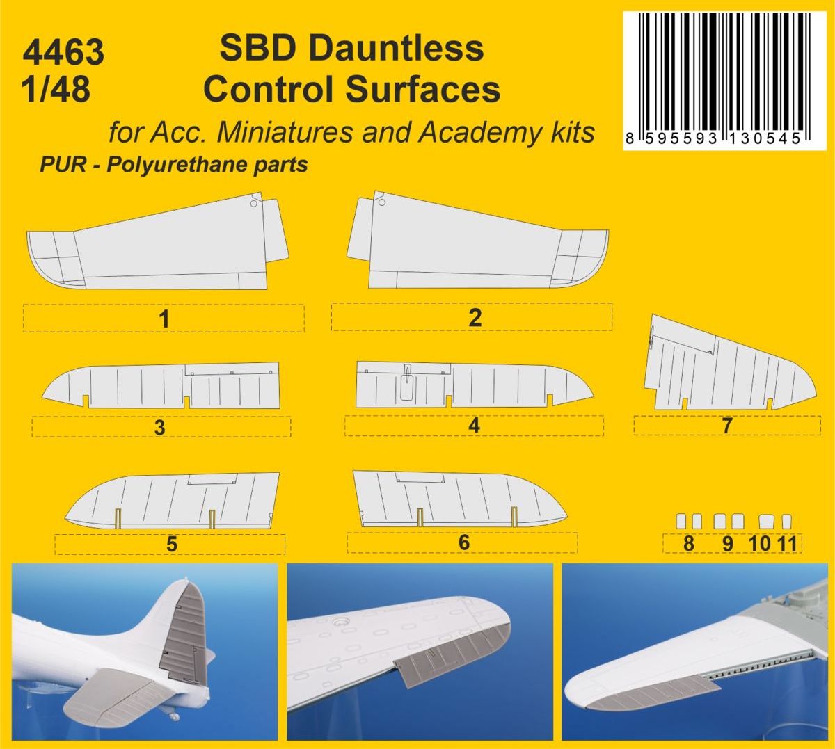 CMK CMK4463 1:48 Douglas SBD Dauntless Control Surfaces