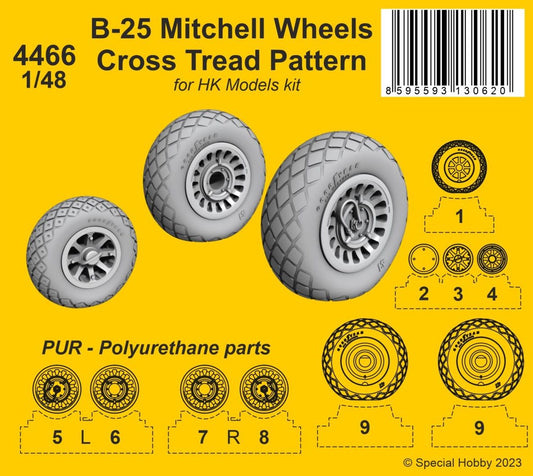 CMK CMK4466 1:48 B-25J Mitchell Wheels (Cross Tread Pattern)