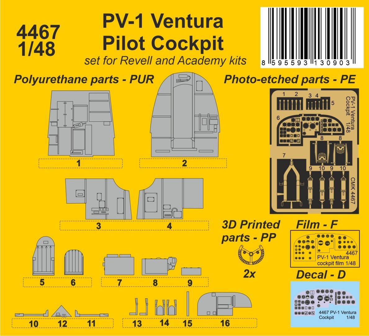 CMK/Czech Master Kits CMK4467 1:48 Lockheed PV-1 'Ventura' Pilot Cockpit
