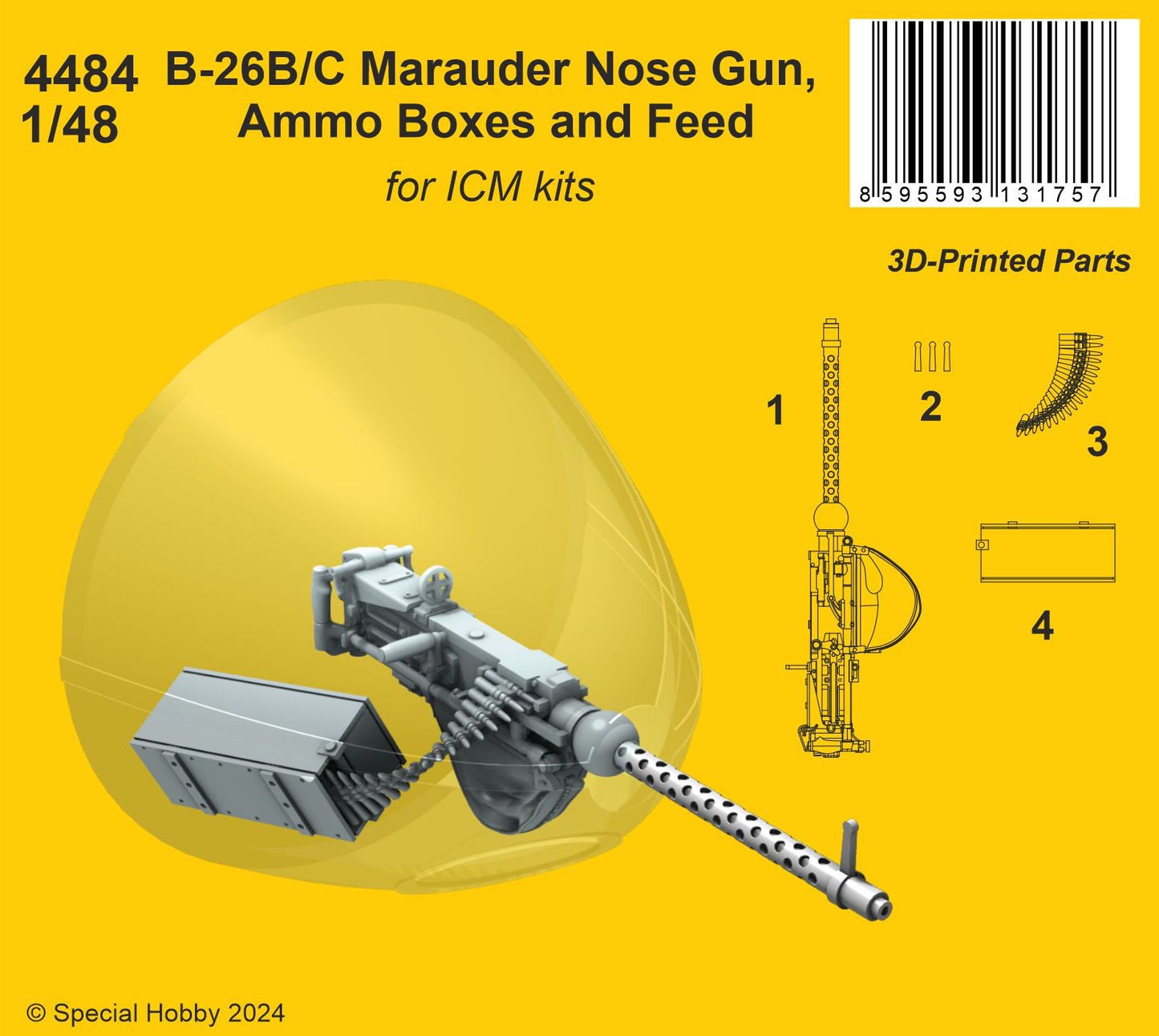 CMK CMK4484 1:48 Martin B-26B Marauder Nose Gun & Ammo Boxes