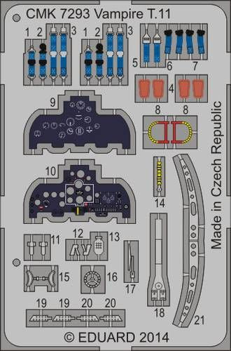 CMK/Czech Master Kits CMK7293 1:72 de Havilland Vampire T.11-interior set