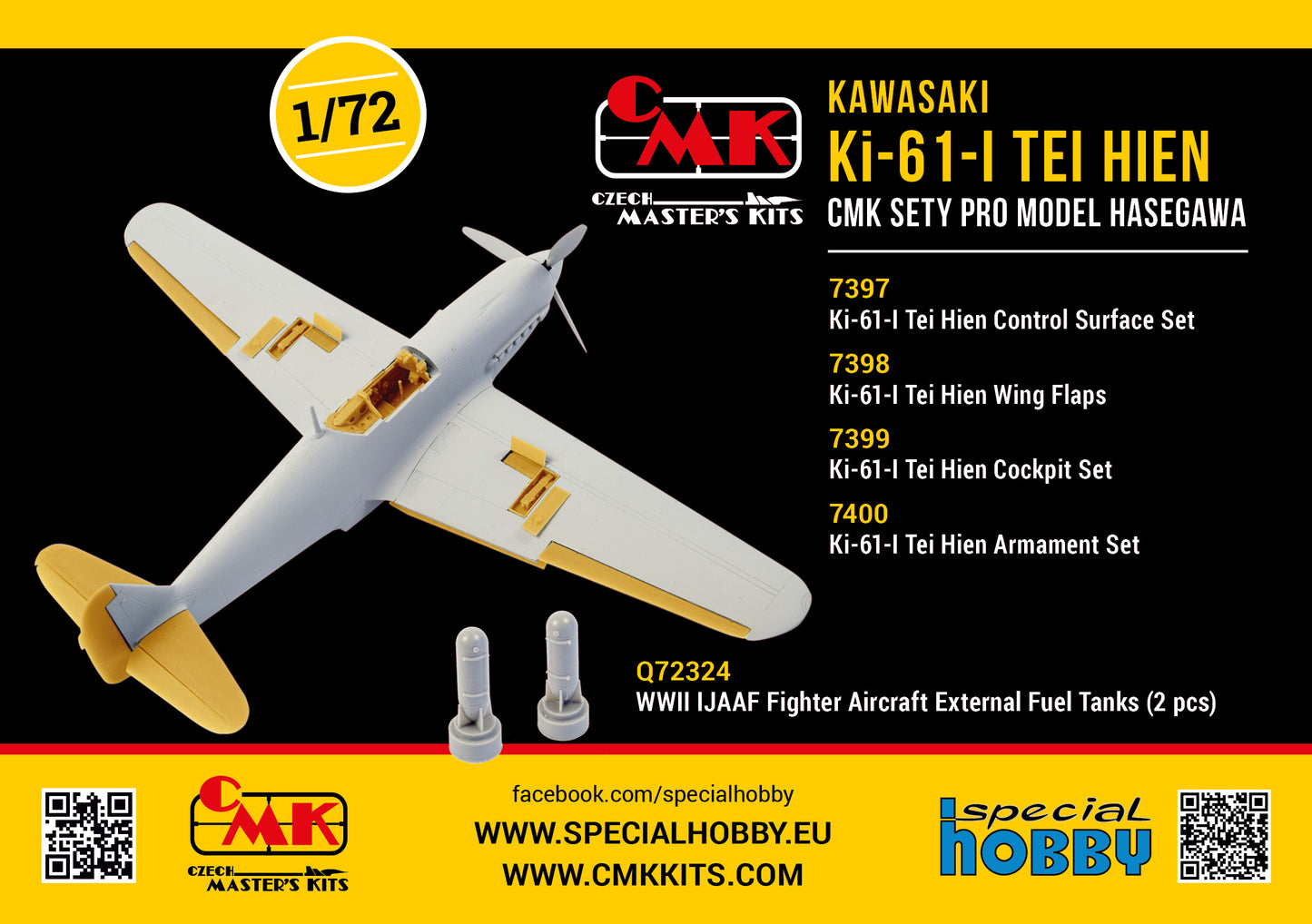 CMK/Czech Master Kits CMK7400 1:72 Kawasaki Ki-61-I Tei Hien Armament Set