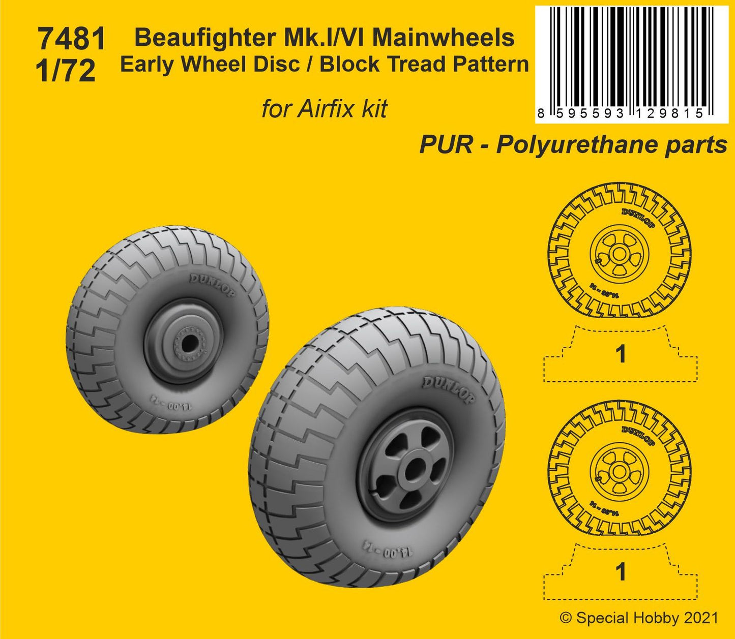 CMK/Czech Master Kits CMK7481 1:72 Bristol Beaufighter Mk.I/Mk.VI Mainwheels
