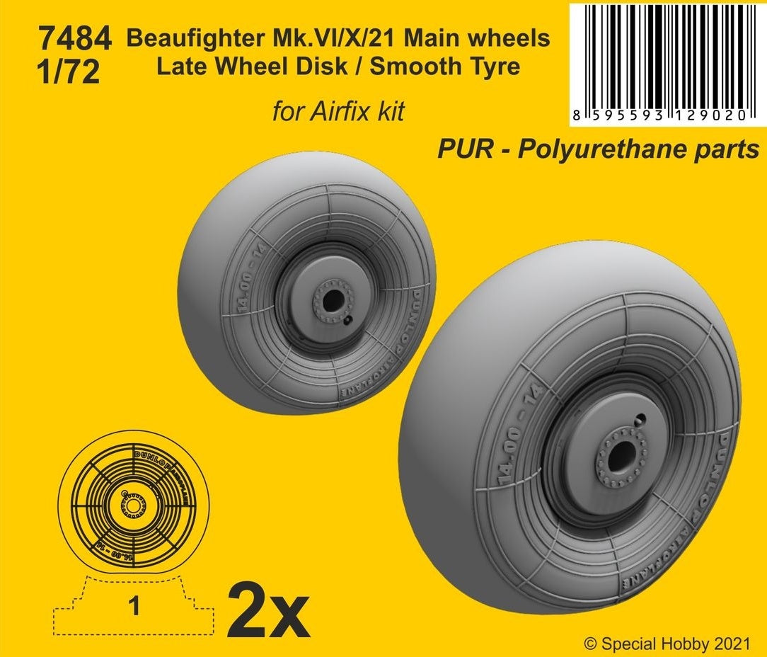 CMK CMK7484 1:72 Bristol Beaufighter Mk.VI/Mk.X/Mk.21 Mainwheels
