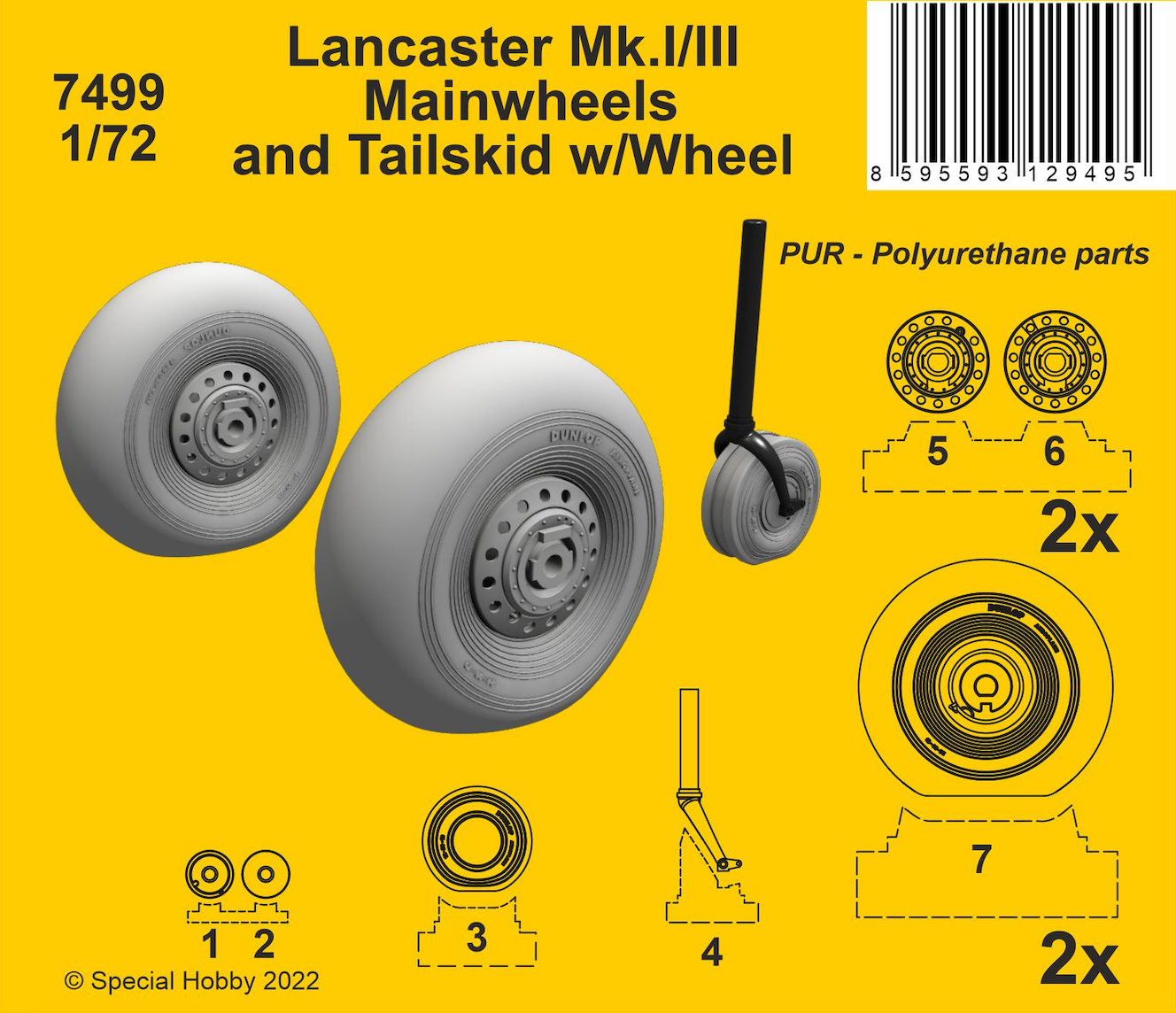 CMK CMK7499 1:72 Avro Lancaster Mk.I/III Main & Tail Wheels
