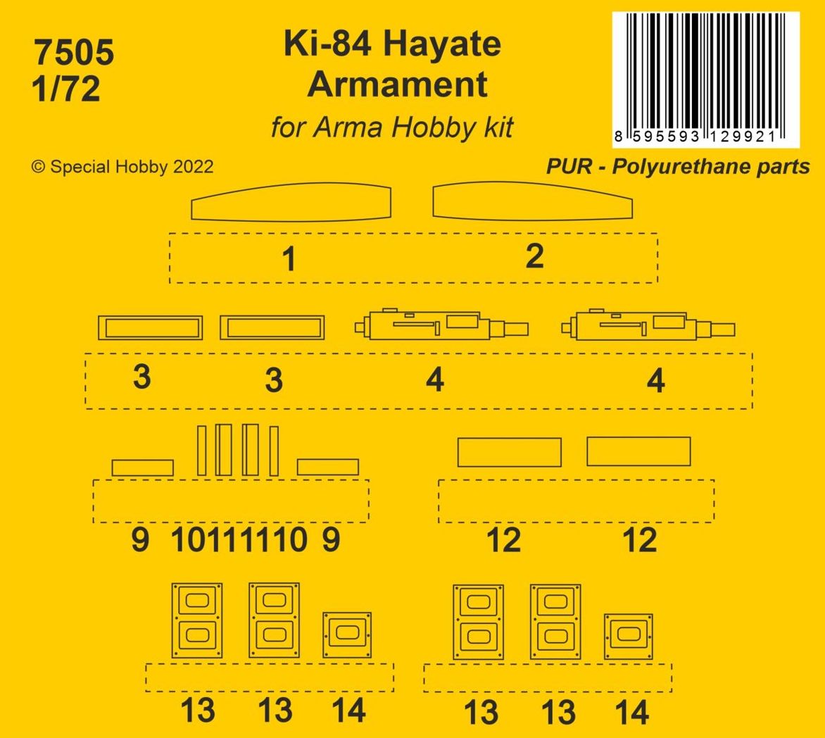 CMK/Czech Master Kits CMK7505 1:72 Nakajima Ki-84 Hayate Armament