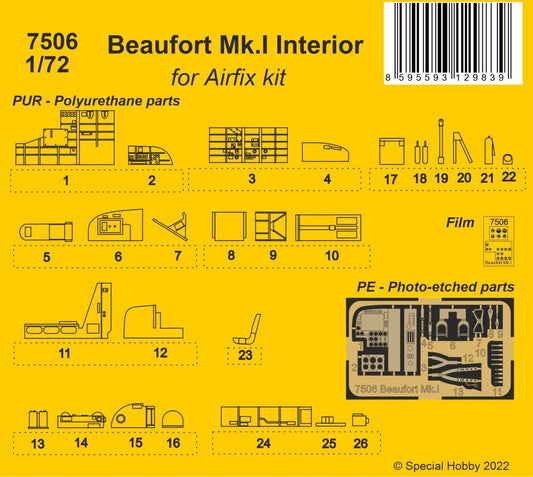 CMK/Czech Master Kits CMK7506 1:72 Bristol Beaufort Mk.I Interior