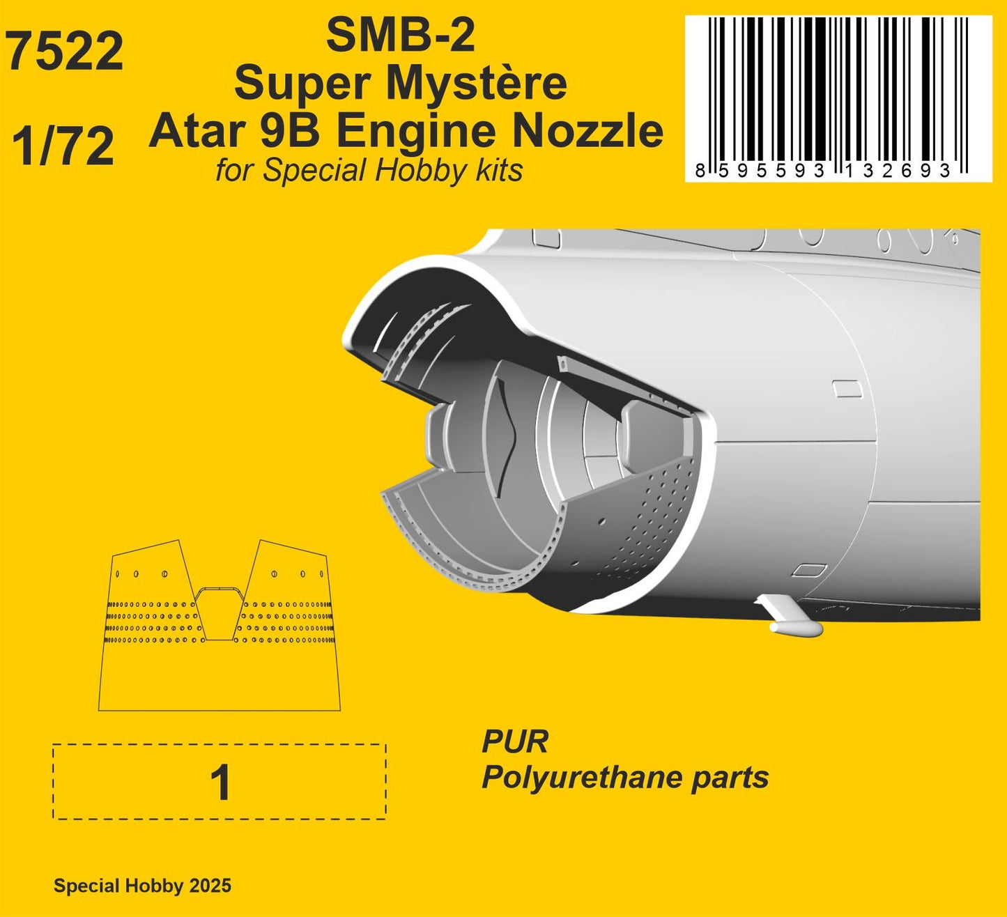 CMK CMK7522 1:72 Dassault SMB-2 Super Mystere Atar 9B Engine Nozzle