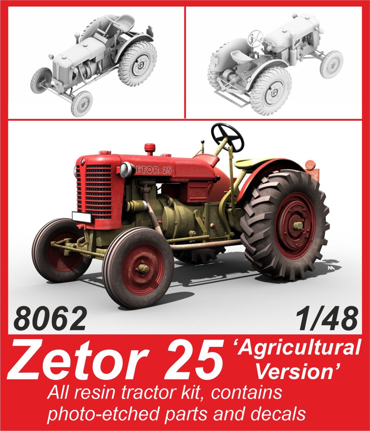 CMK CMK8062 1:48 Zetor 25 Agricultural Version Tractor