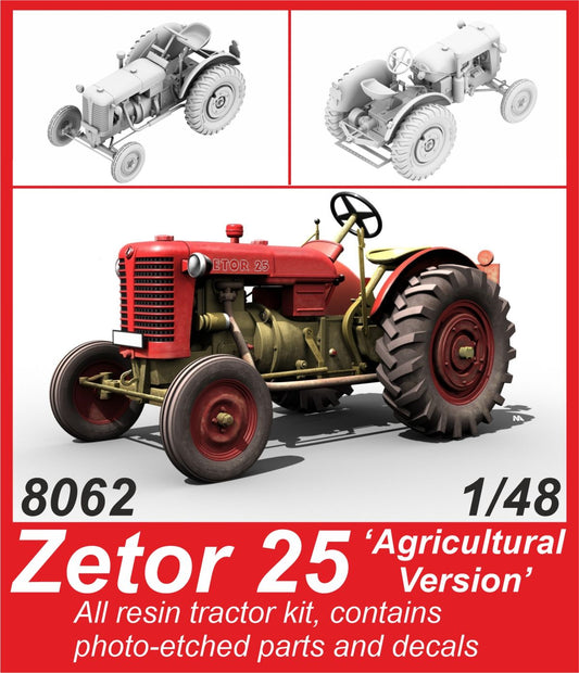 CMK CMK8062 1:48 Zetor 25 Agricultural Version Tractor