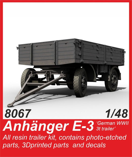 CMK CMK8067 1:48 E-3 German WWII Two-Axle Cargo Trailer