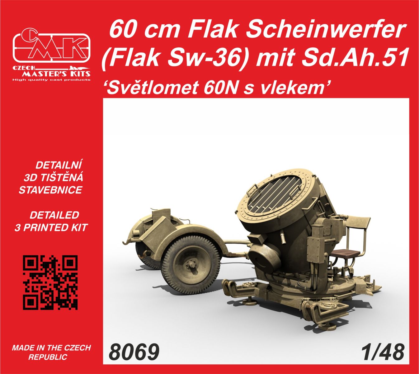 CMK/Czech Master Kits CMK8069 1:48 60 cm Flak Scheinwerfer