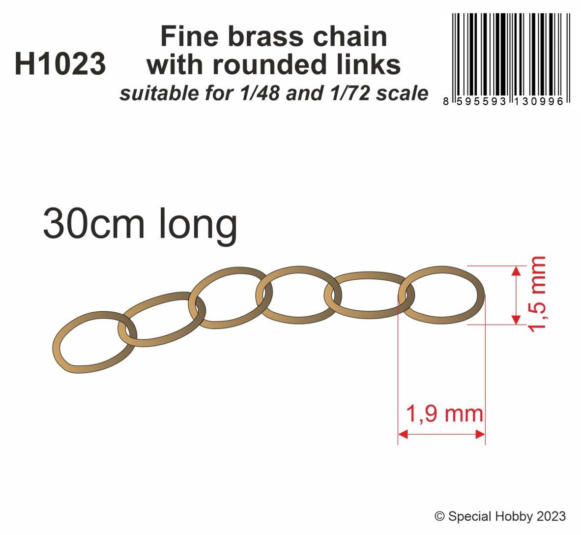 CMK/Czech Master Kits CMKH1023 Fine brass chain with rounded links