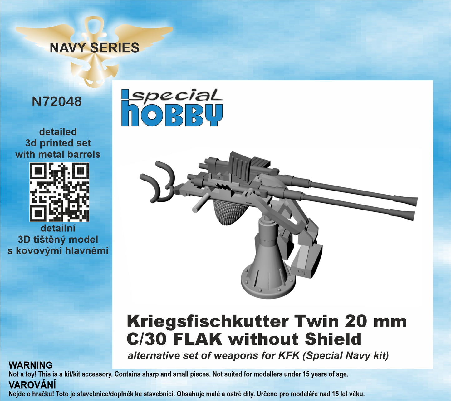 CMK CMKN72048 1:72 Twin 20mm C/30 Flak for Kriegsfischkutter