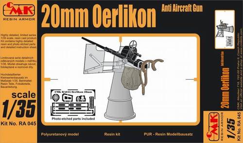 CMK/Czech Master Kits CMKRA045 1:35 20mm Oerlikon AA Gun WWII