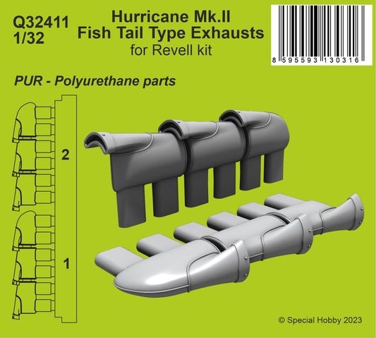 CMK CMQ32411 1:32 Hawker Hurricane Mk.II Fish Tail Exhausts