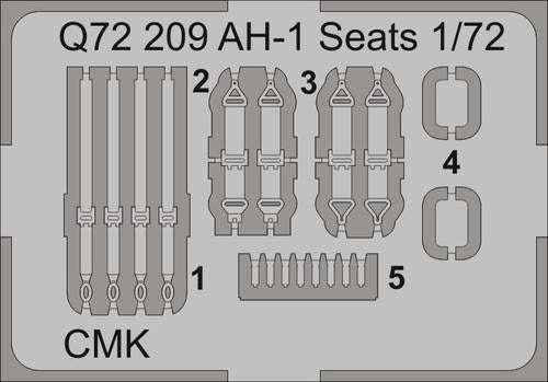 CMK/Czech Master Kits CMQ72209 1:72 Bell AH-1G Cobra Seats