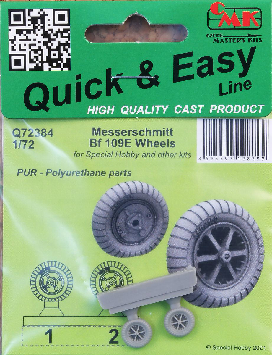 CMK/Czech Master Kits CMQ72384 1:72 Messerschmitt Bf-109E Wheels