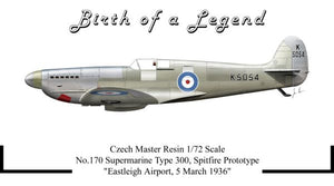 CMR CMR72-170 1:72 Spitfire Type 300 Prototype Eastleigh 1935