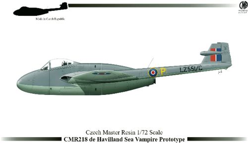 CMR CMR72-218 1:72 de Havilland Sea Vampire Prototype LZ551/G