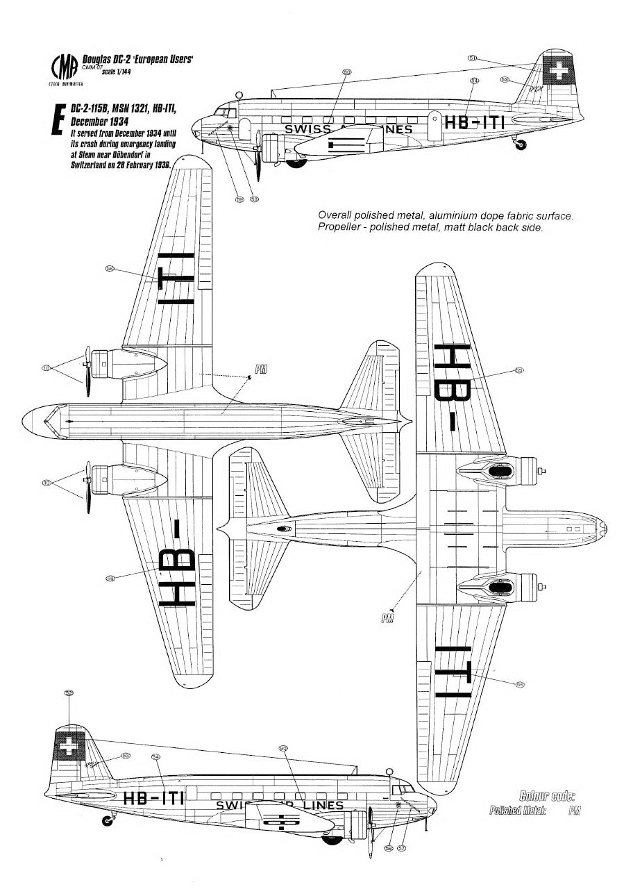 Czech Master Resin CMR144-007 1:144 Douglas DC-2 'European users' with decals