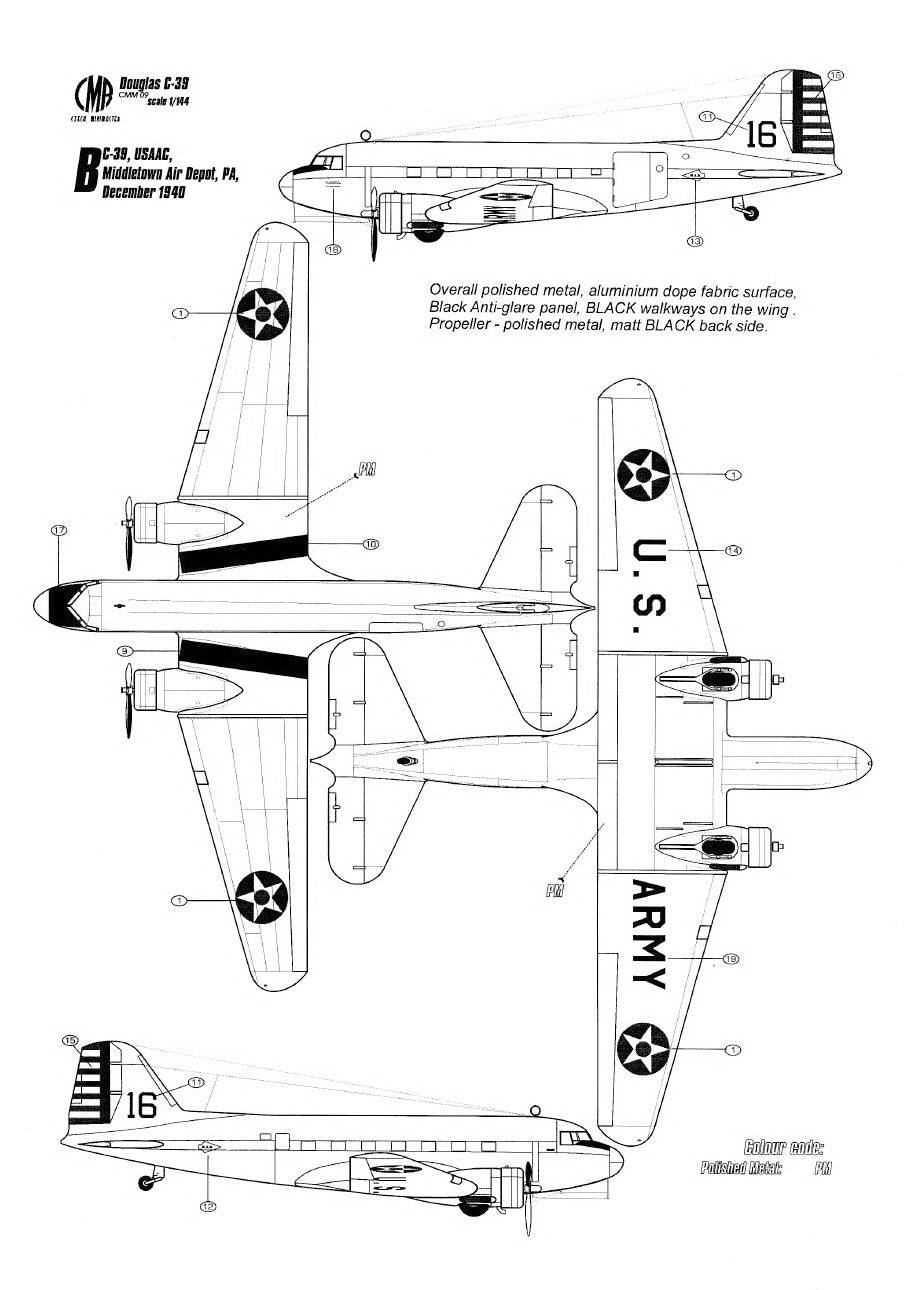 Czech Master Resin CMR144-008 1:144 Douglas C-33 Decals U.S