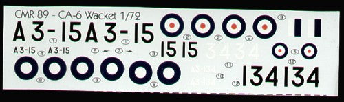 CMR CMR72-5089 1:72 CAC CA-6 Wackett with Decals RAF/Australian