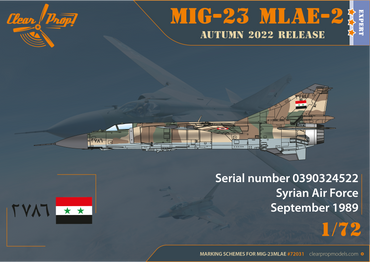 Clear Prop Models CP72031 1:72 Mikoyan MiG-23MLAE-2 Flogger-G Expert kit