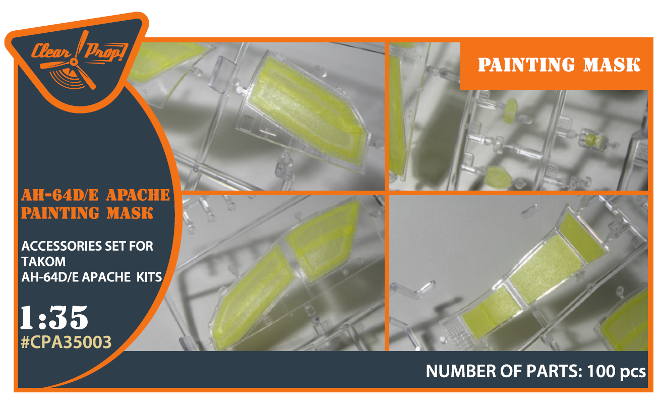 Clear Prop CPA35003 1:35 Bell/Boeing AH-64D/E Apache Paint Mask