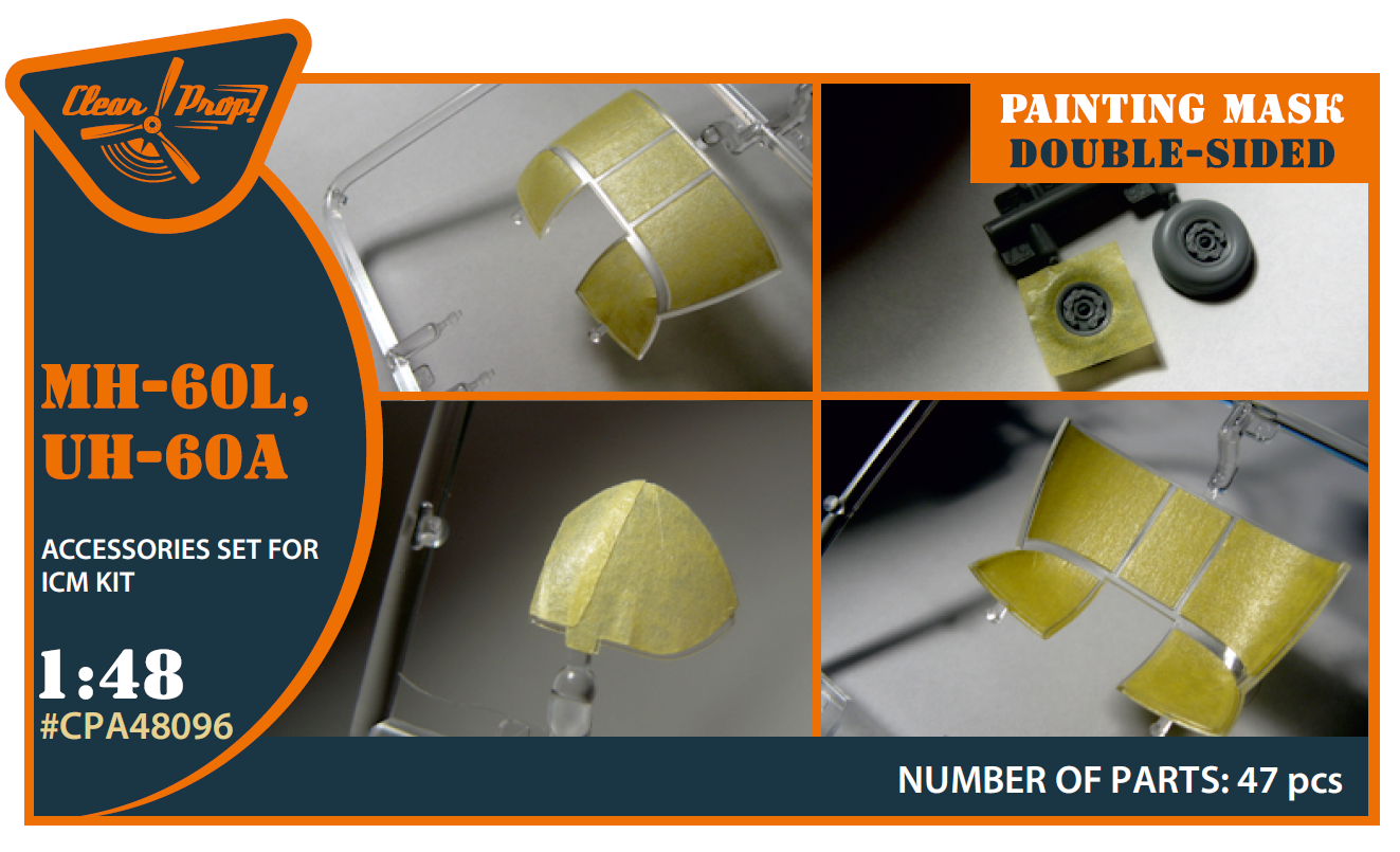 Clear Prop CPA48096 1:48 UH-60A/MH-60L Double-Sided Paint Mask