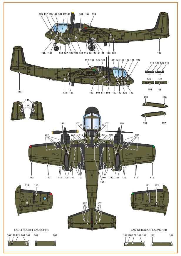 Clear Prop Models CPD72006 1:72 Grumman OV-1A/JOV-1A Mohawk decal set