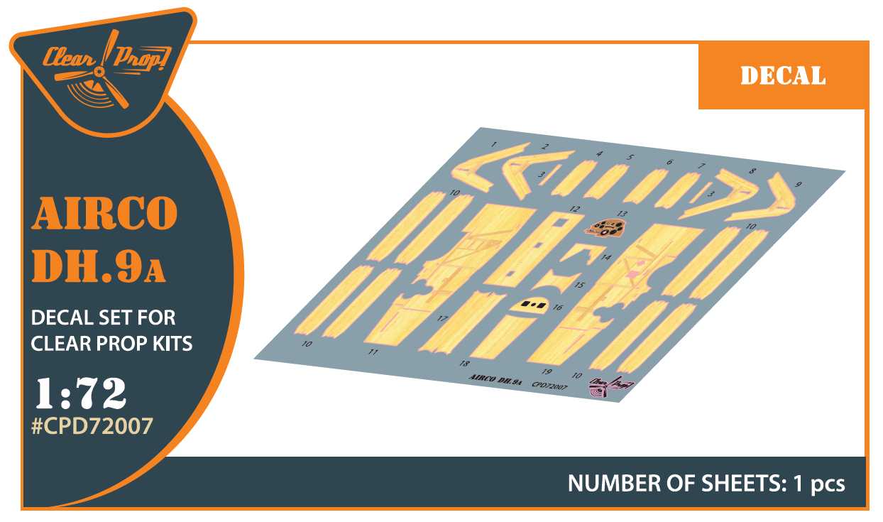 Clear Prop Models CPD72007 1:72 Airco DH.9a decal set