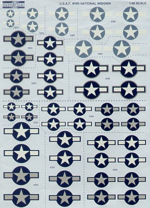 Check Six CS48008 1:48 USAAF WWII Faded National Insignia Set