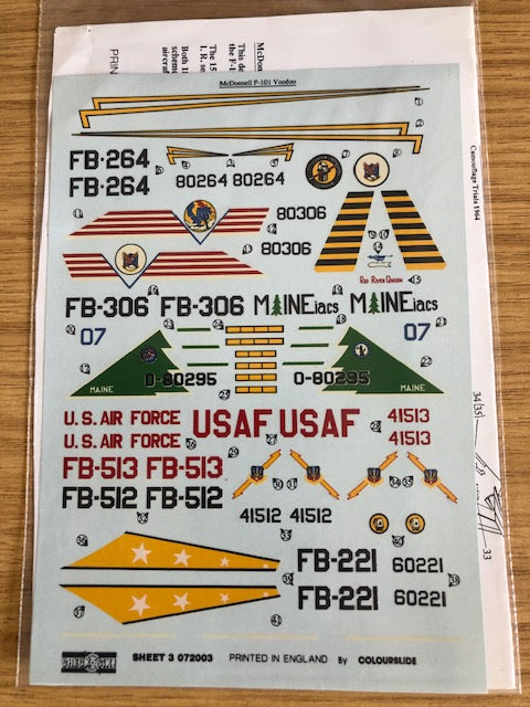 Check Six CS72003 1:72 McDonnell F-101B/McDonnell RF-101A Voodoo
