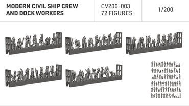 ION Model CV200-003 1:200 Modern commercial ship crew and dock workers
