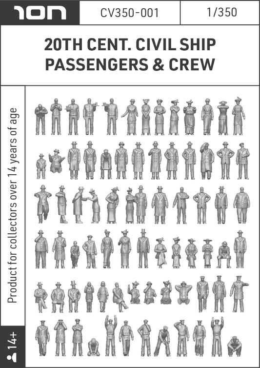 ION Model CV350-001 1:350 Civilian Ships Passengers & Crew 76 figures