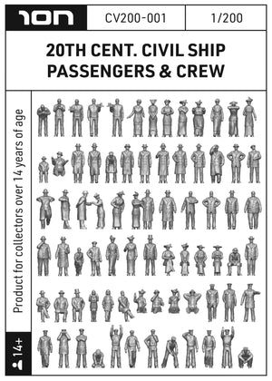 ION Model CV200-001 1:200 20th century civil ship passengers & crew