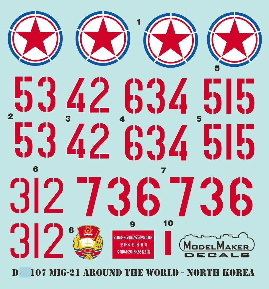 Model Maker Decals D144107 1:144 Mikoyan MiG-21 Around The World