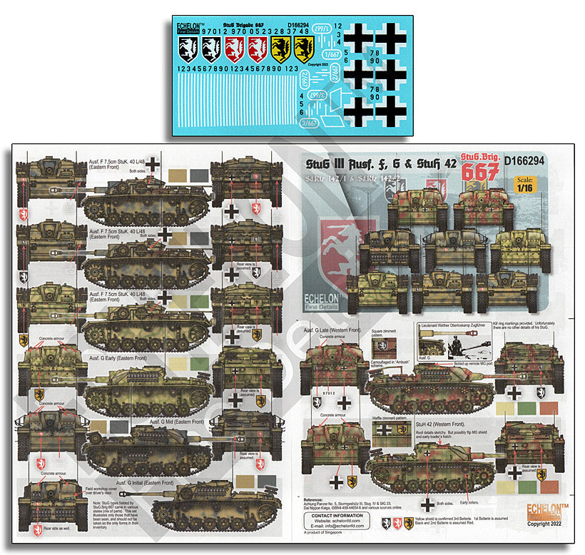 Echelon D166294 1:16 StuG.III Ausf.F/G & StuH 42 Decals