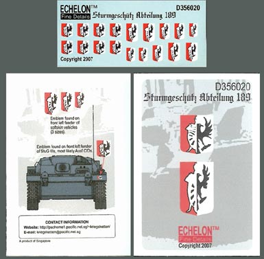 Echelon FD D356020 1:35 Sturmgeschutz/StuG.III Abteilung 189
