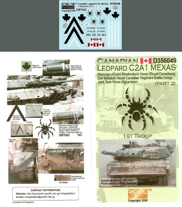 Echelon FD D356049 1:35 Canadian Leopard MBT C2A1 MEXAS markings