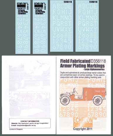 Echelon FD D356118 1:35 Field Fabricated Armor Plating Markings