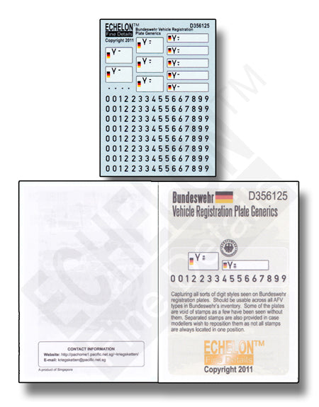 Echelon FD D356125 1:35 Bundeswehr Vehicle Registration Generics